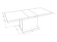 Dobozos Asztal 160x90+40 méretrajz 1